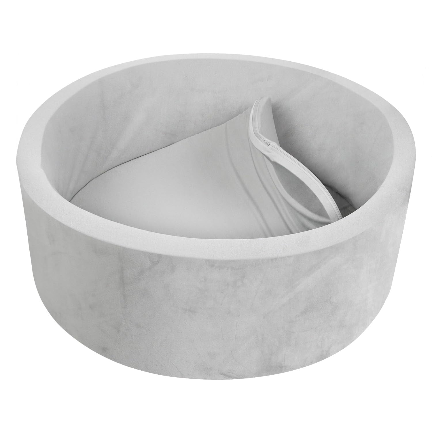 Piscina De Bolas De Espuma Trendbox Para Niños Pequeños Con Funda Lavable, Color Gris