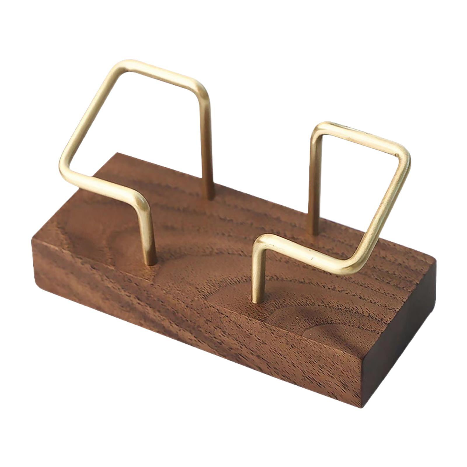 Ioensy - Organizador De Tarjetas De Visita De Madera Para Escritorio, Accesorio Para Mesas De Conferencias, 11 X 5 Cm, Marrón Oscuro