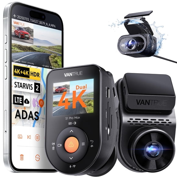 Cámara de salpicadero Vantrue S1 Pro Max 4K+4K Dual 2160P con WiFi y GPS
