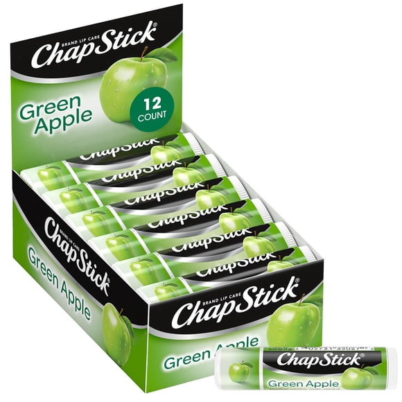 Bálsamo labial ChapStick, hidratante labial, manzana verde, paquete de 12