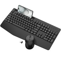 Edjo Combo Teclado Y Ratón Inalámbricos Ergonómico Tamaño Completo