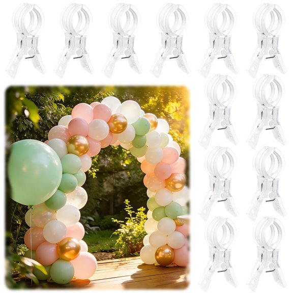 Pinzas para Globos Transparentes PUGPIU de 3.5" Paquete de 12