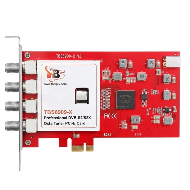 Tarjeta de TV digital por satélite TBS6909X DVB-S/S2/S2X con 8 sintonizadores PCI-e