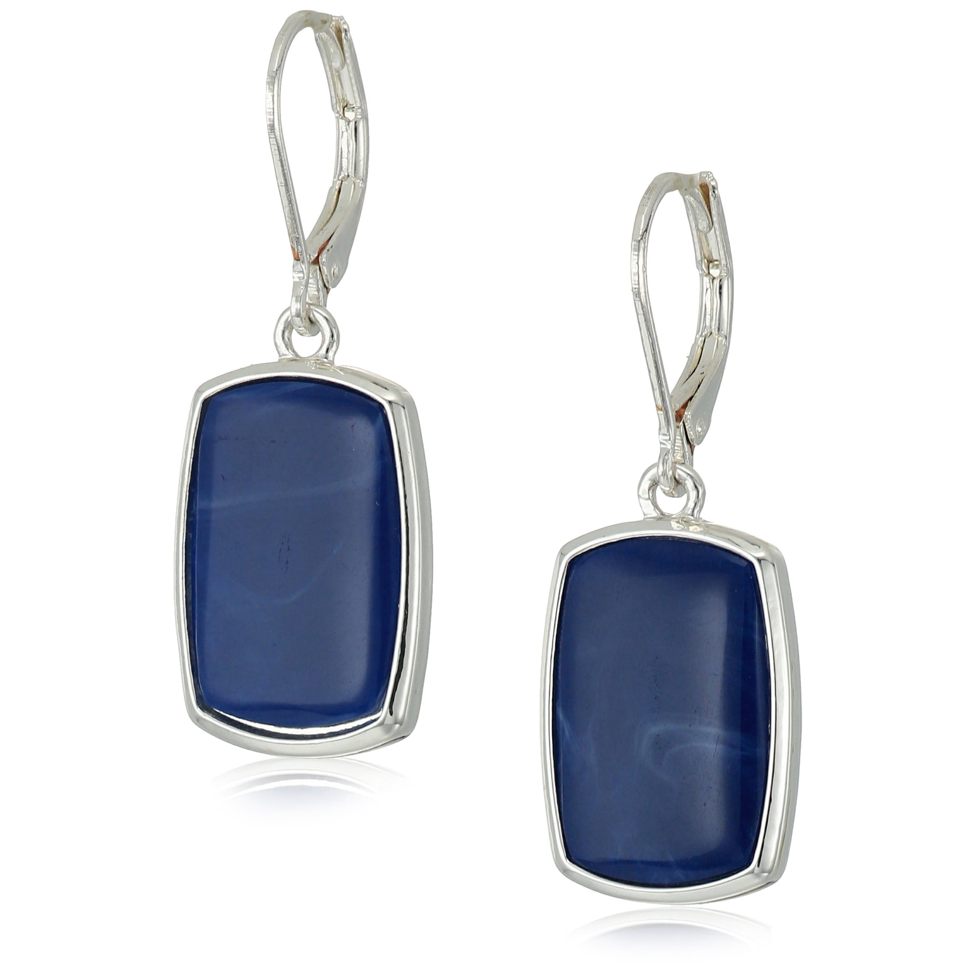 Pendientes Colgantes Grandes De Mezclilla Tono Plata Nine West
