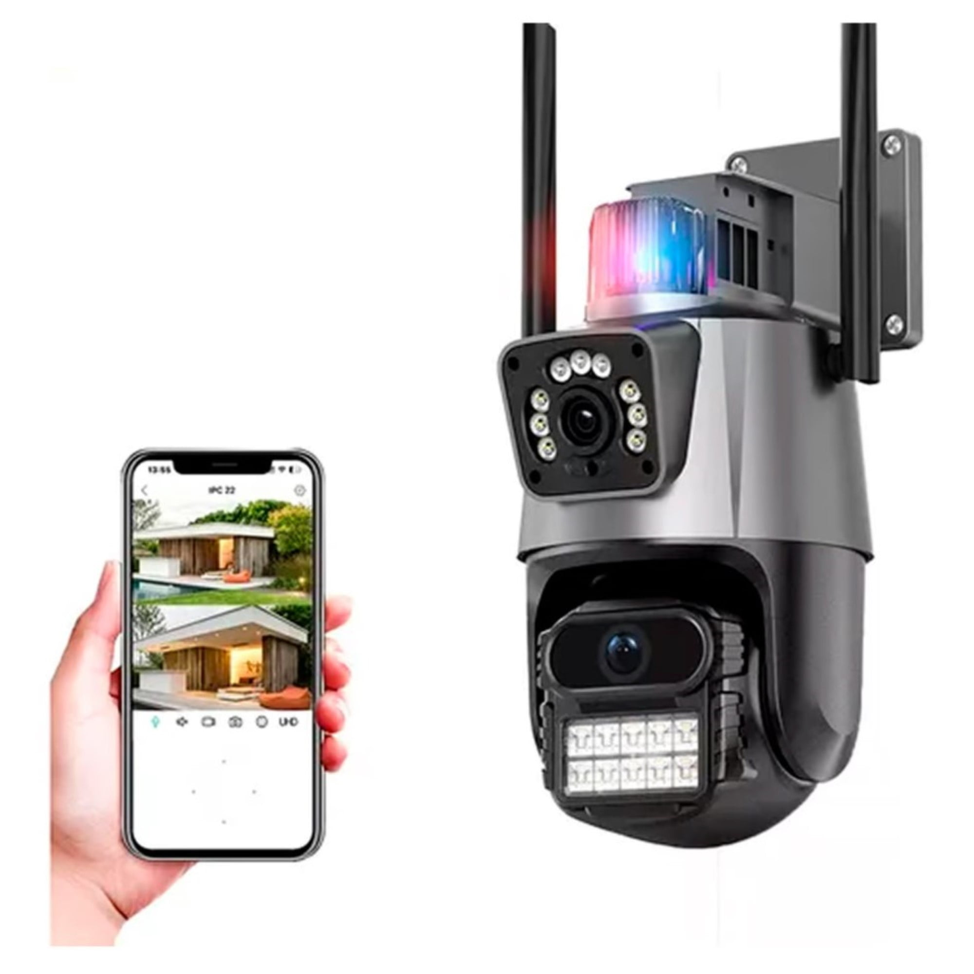 Genérico - Cámara De Seguridad Vigilancia Dual Visión Wifi Ip