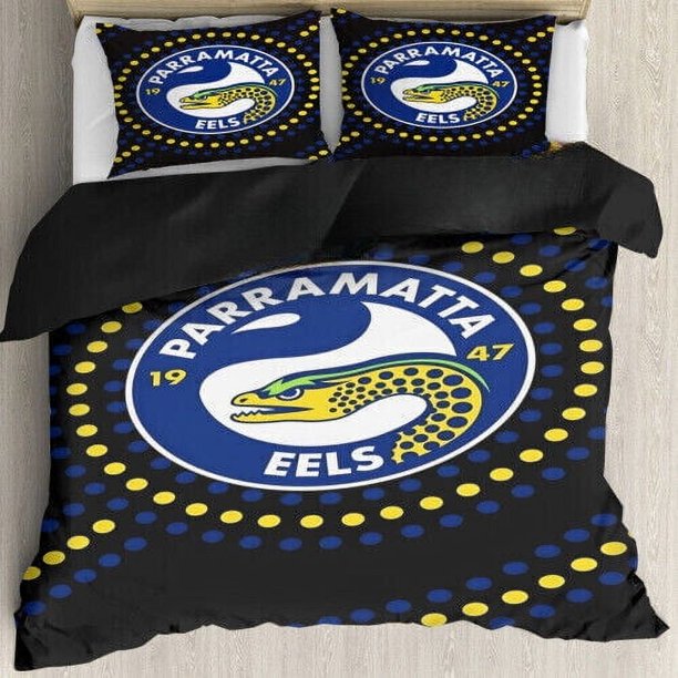 NRL Parramatta Eel Down Duvet Cover Pillowcase Bedding Set Queen Size Gift3-Piece Bedding Set
