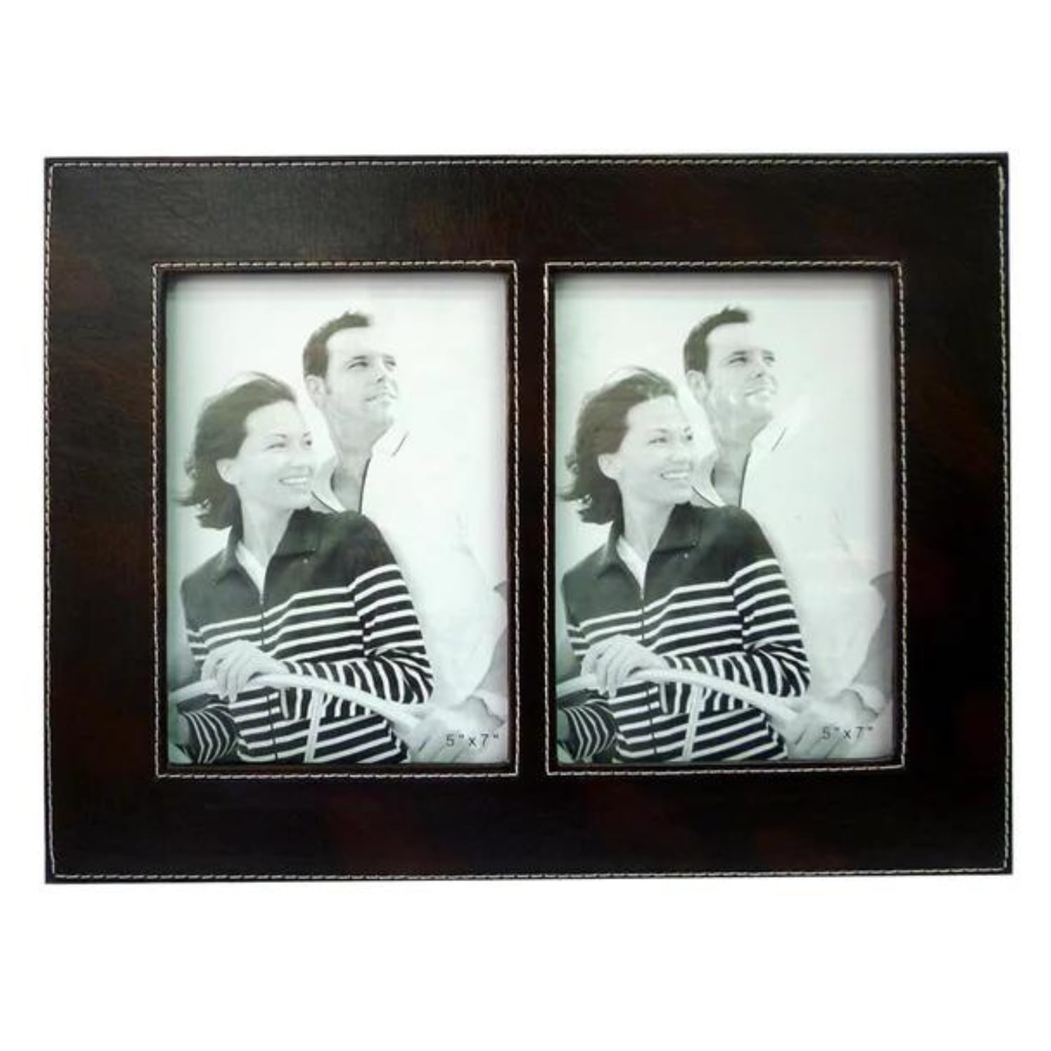 Homeessentials - Marco De Eco Cuero Para 2 Fotos De 13x18 Cm