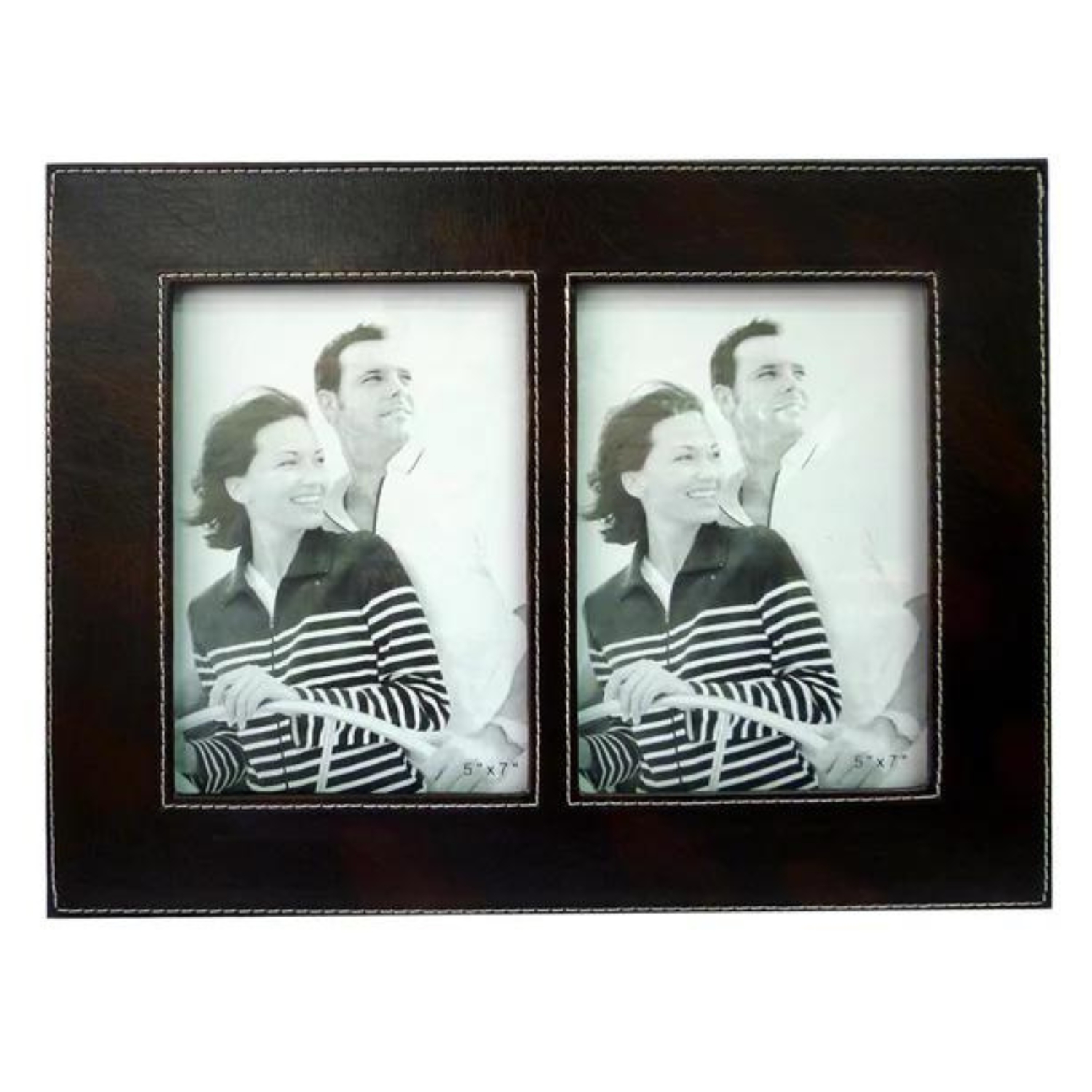 Homeessentials - Marco De Eco Cuero Para 2 Fotos De 13X18 Cm