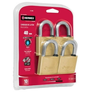Hermex - Candados Amaestrados 40Mm Juego 4 Unidades