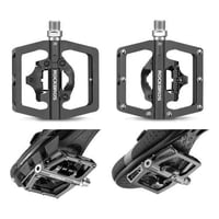 Pedales Mixtos Rockbros Plataforma / Fijación. Mtb Bicicleta Negro