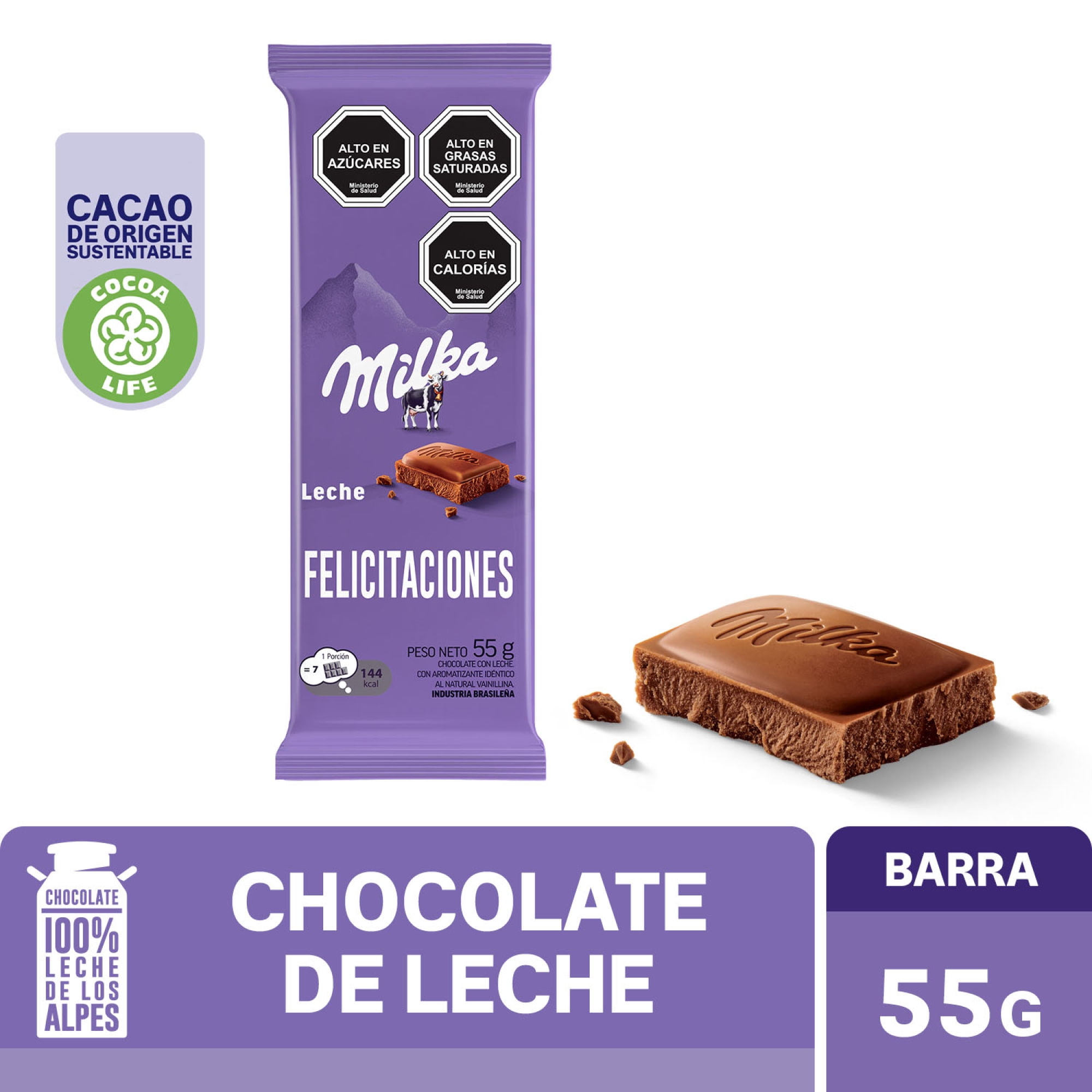 Chocolate De Leche 55 g Milka