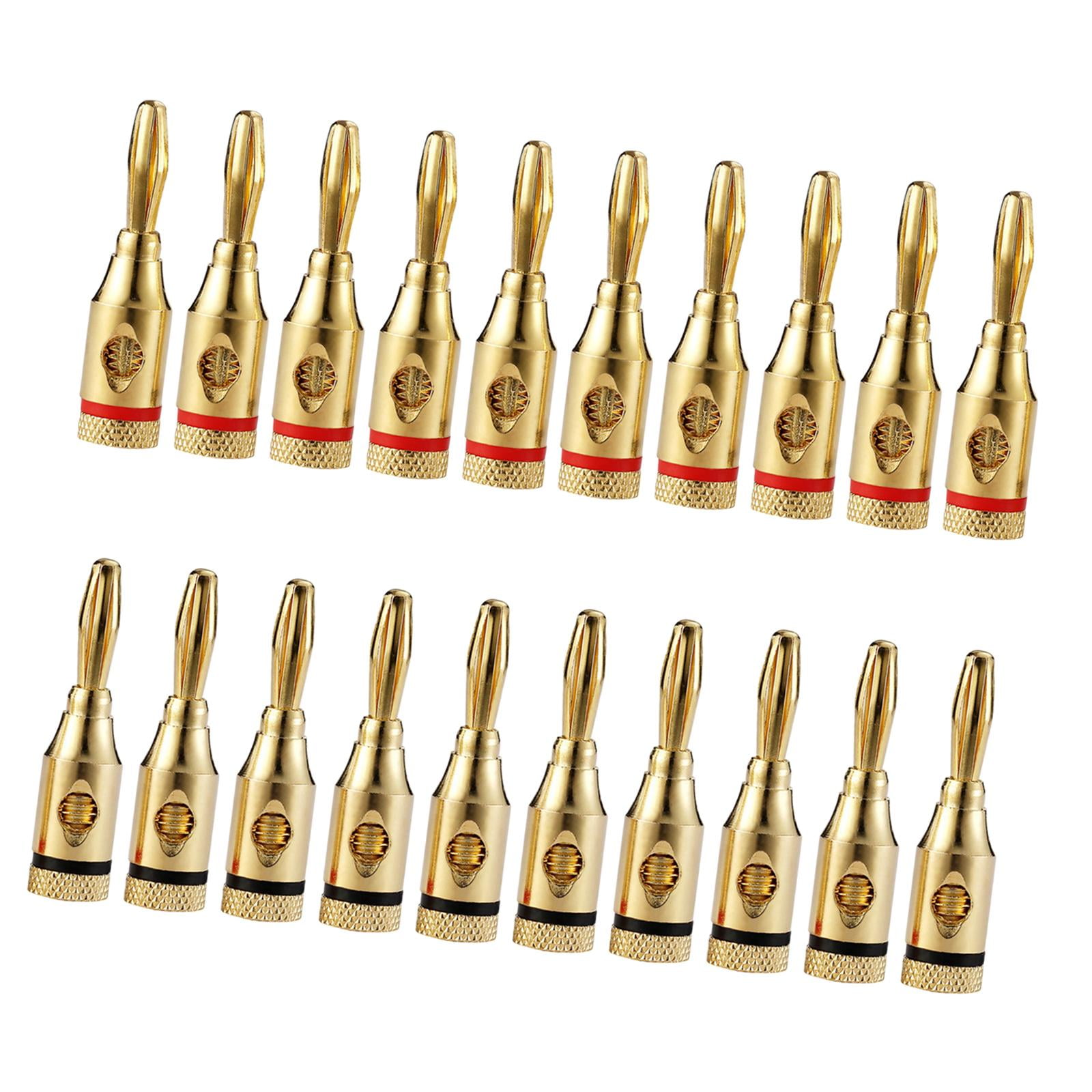 Magideal - 20 Piezas Conector Banana De 4 Mm, Accesorio Fácil De Instalar, Placa Dorada De Aleación, Conector De Audio Para Altavoz, Placa De Pared Para Cine En