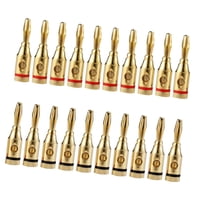 Magideal - 20 Piezas Conector Banana De 4 Mm, Accesorio Fácil De Instalar, Placa Dorada De Aleación, Conector De Audio Para Altavoz, Placa De Pared Para Cine En