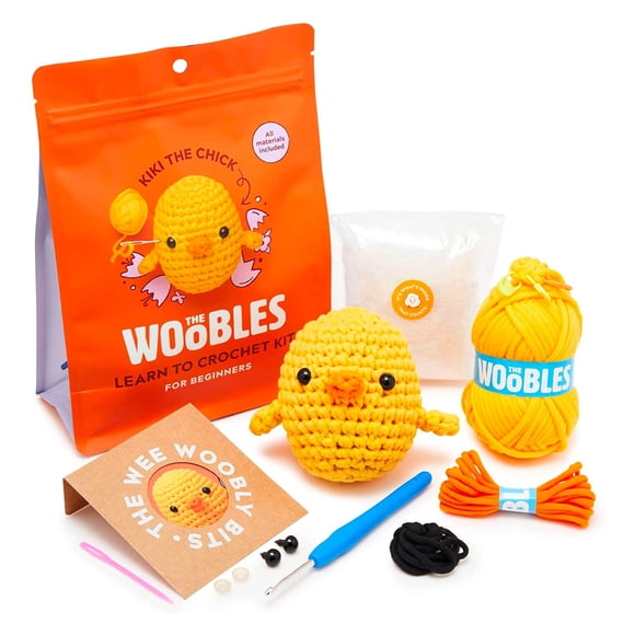 Kit de ganchillo The Woobles para principiantes con hilo Easy Peasy Kiki Chick