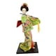 thumbnail image 4 of Geisha japonesa de 12 pulgadas, muñeca Geisha asiática, escultura de adorno artesanal, estatua de niña, muñecas Geisha japonesas étnicas para el hogar verde fluorescente, 4 of 5
