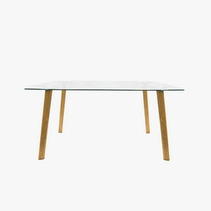 Decoexpress - Mesa De Comedor Cristal 140X80Cm Blanco