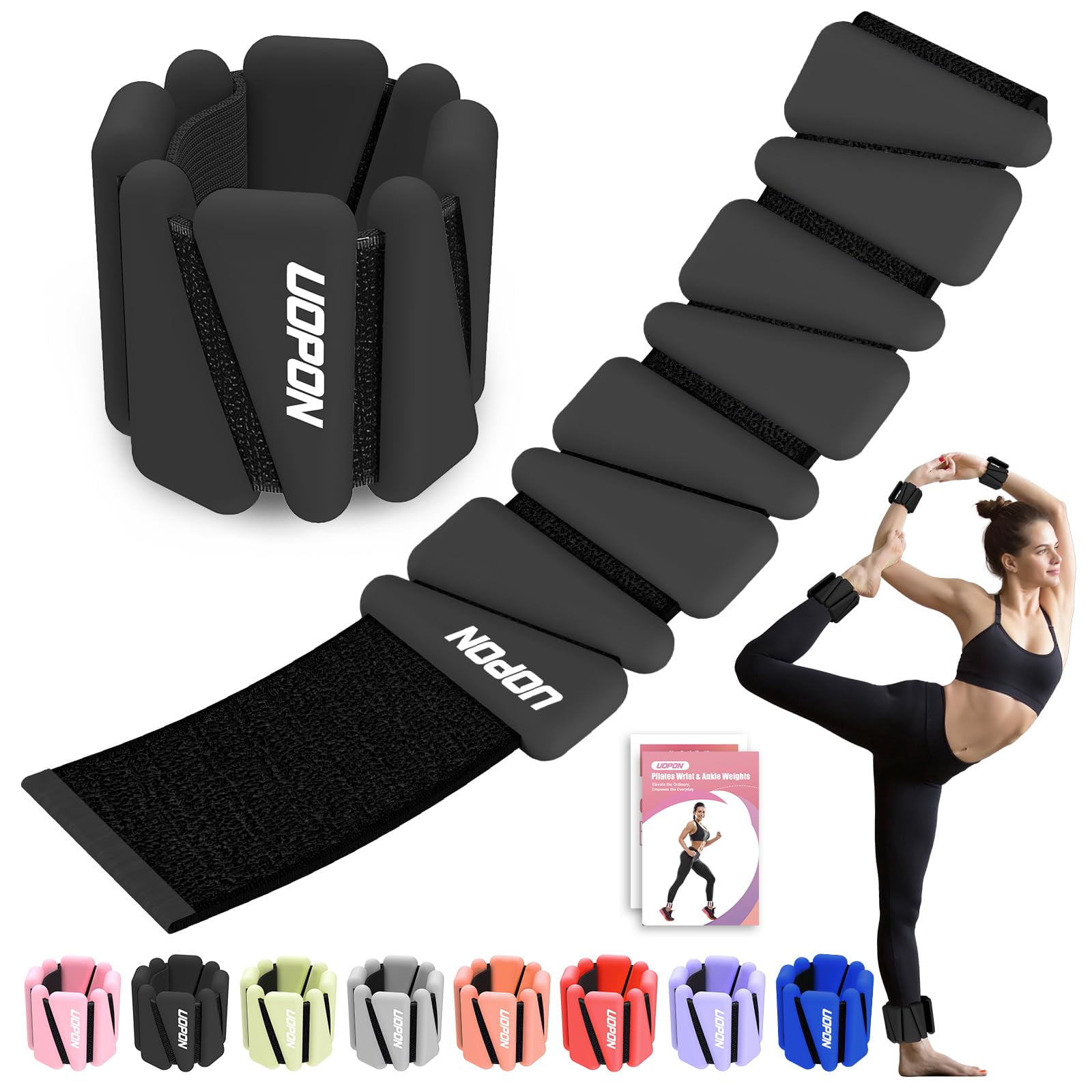 Uopon - Pesas De Muñeca Y Tobillo Upon De Silicona, 1 Kg, Juego De 2 Para Mujer