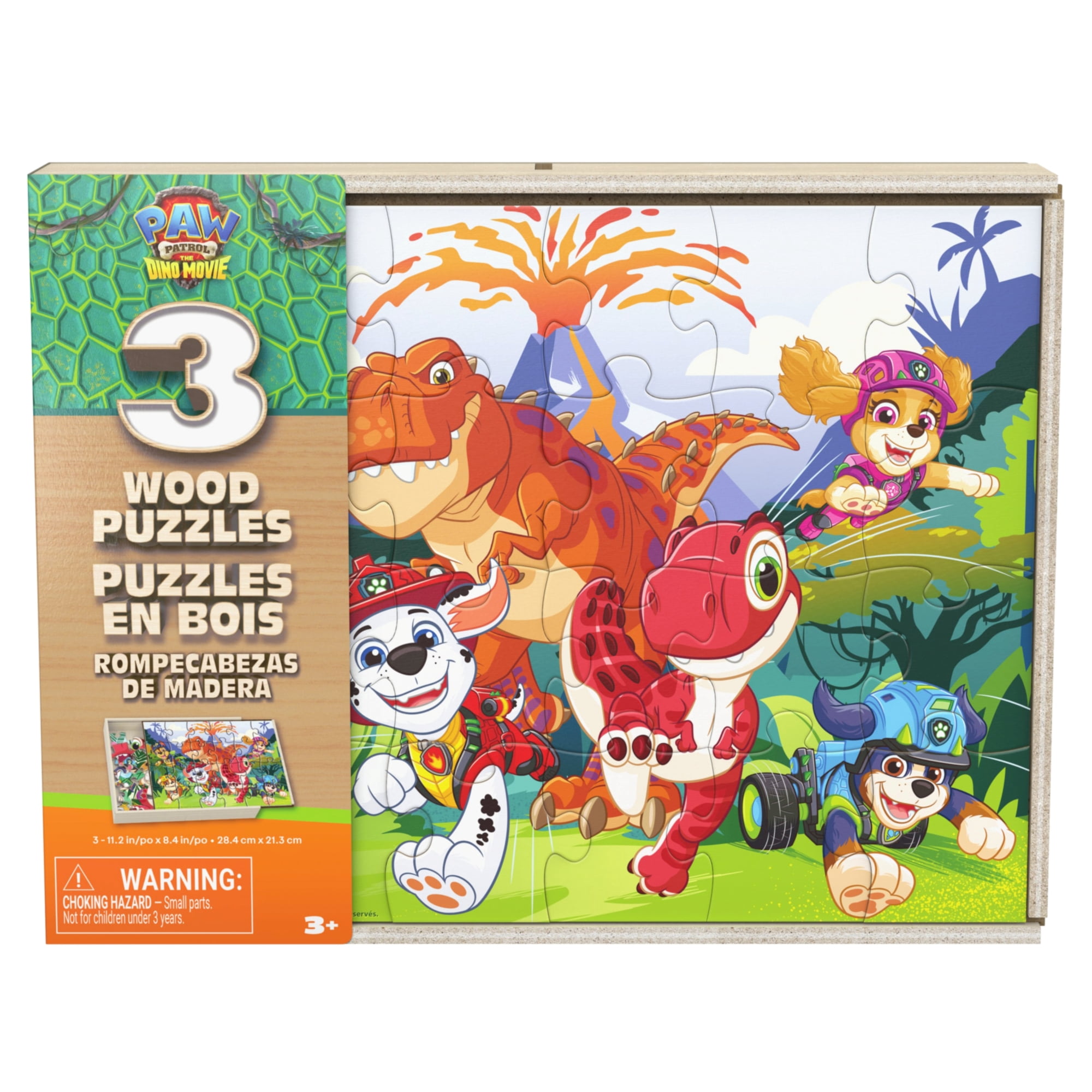 Set 3 Puzzles De Madera La Dino Pelicula Paw Patrol