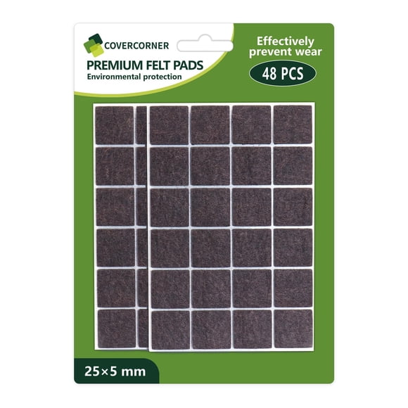 Protectores de fieltro para muebles Covercorner 48 piezas 2,5 x 0,5 cm marrón oscuro