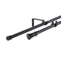 Metalhsa - Set Barras Para Cortina Doble 16/19 Mm Extensible De 120-210 Cm Negro Cónico
