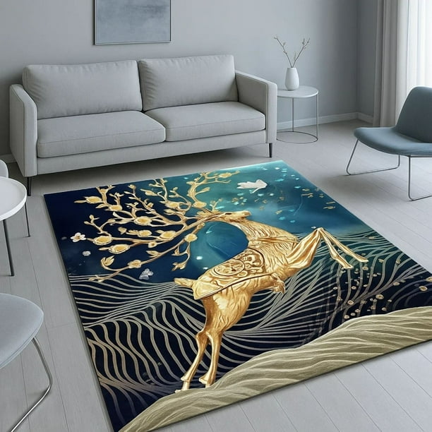 Alfombra Antideslizante Grande 200x300cm Estampada Moderna Para Piso