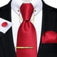 thumbnail image 2 of Corbatas Seda + Pin Cadena + Clip Dorado + Paño + Colleras rojo Talla Única, 2 of 5