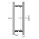 thumbnail image 2 of Manillas Manillon Plateado Puertas Acero 50 Cm Puerta Vidrio Madera, 2 of 6
