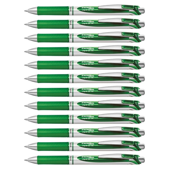 Bolígrafo Gel-Ink Pentel EnerGel BL77-D, 0,35 mm, color verde
