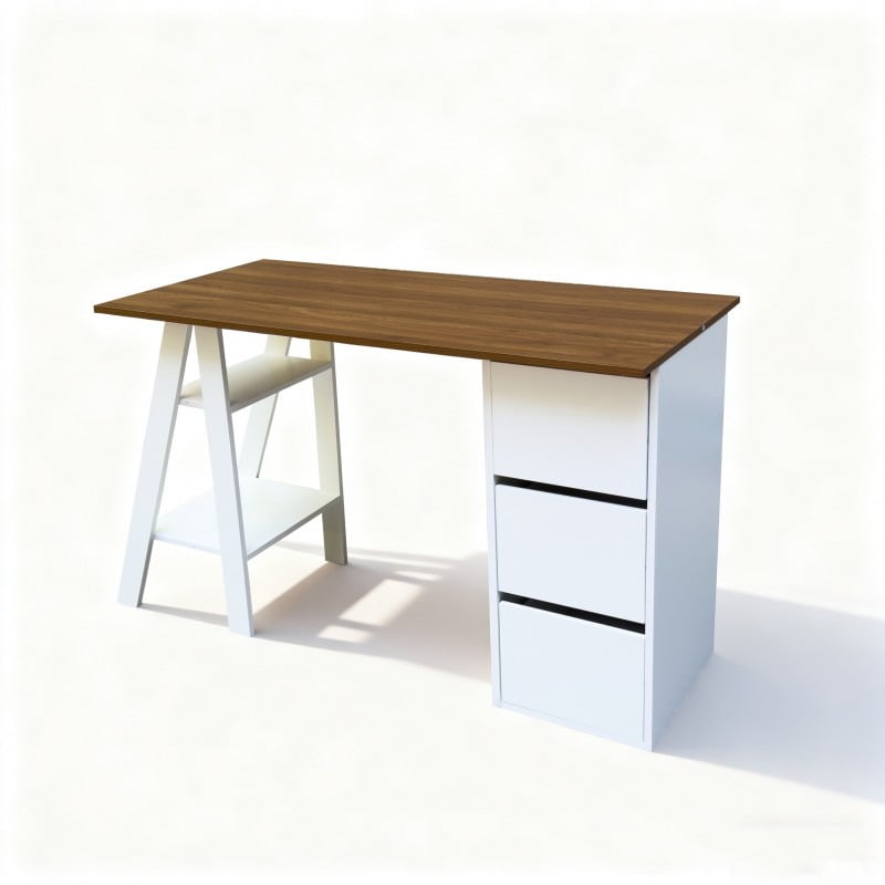 Escritorio Minimalista Blanco 120cm Melamina Resistente Blanco