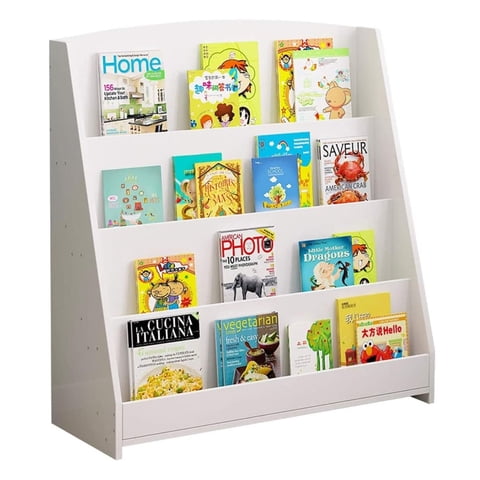 Importclick - Estante Librero Niños Madera 4 Niveles Blanco