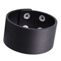 Ioensy - Pulsera Punk Regalos Hechos A Mano Amplia Moda Vintage Para Negocios Chicos Marido Negro