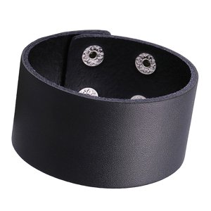 Ioensy - Pulsera Punk Regalos Hechos A Mano Amplia Moda Vintage Para Negocios Chicos Marido Negro