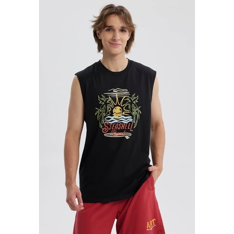 Fashionspark - Polera Hombre Print Posicional Negro - Vi