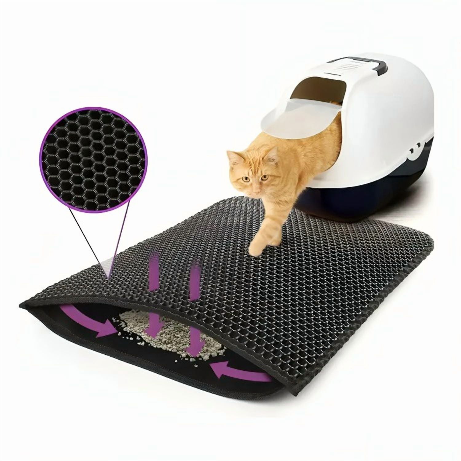 Genérico - Alfombra Para Atrapar Arena De Gatos Tapete Arenero Mascotas