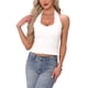 thumbnail image 1 of INSPIRE CHIC Top corto sin mangas con cuello halter y espalda descubierta para mujer, talla XL, blanco, 1 of 6