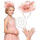 thumbnail image 1 of Sombrero Thstdhy para niñas – Conjunto de fascinator de fiesta de té rosa, 1 of 7