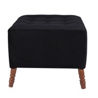 Máxima Design - Pouf Alejandro Diseño Negro Felpa 54X54X44 Cm