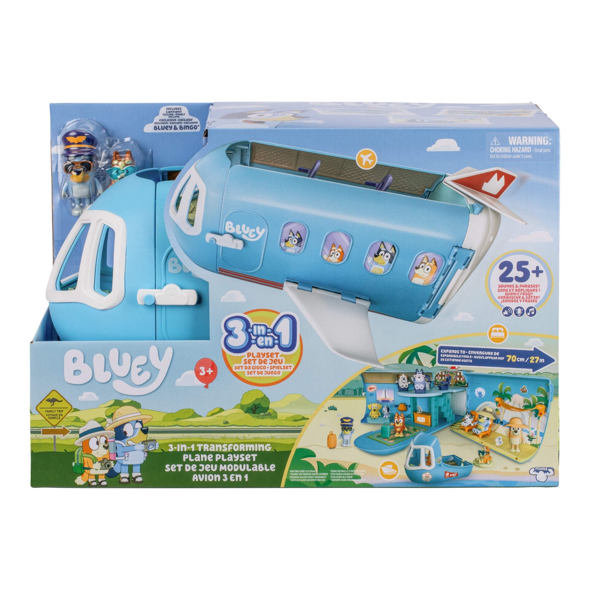 Bluey - Juguete Preescolar Avión 3 En 1