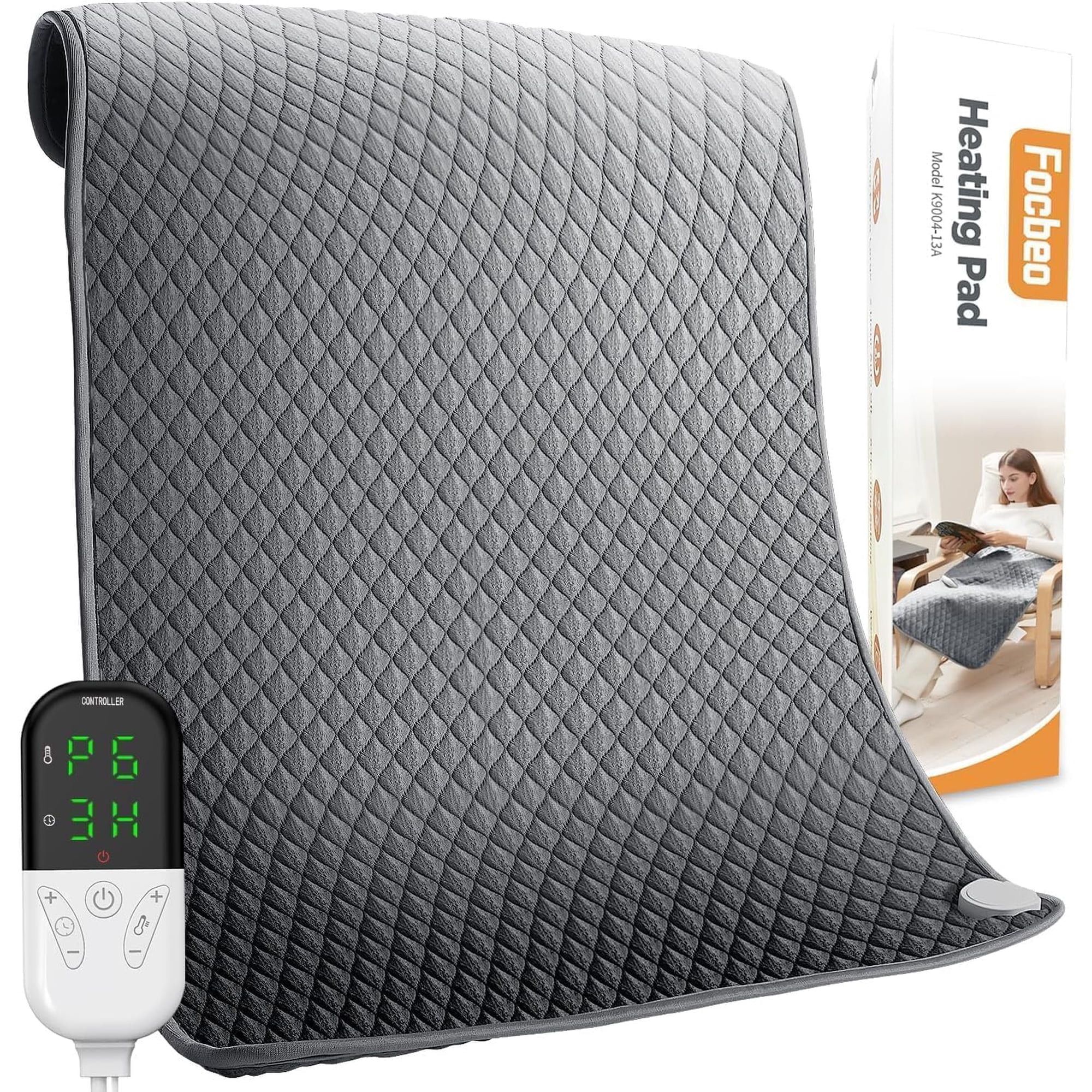 Focbeo - Almohadilla Térmica King Size Electric 32 X 24 Cm Para Dolor De Espalda