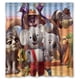 thumbnail image 1 of Cortina de ducha Blinky Bill con diseño de elefantes y animales, con ganchos, tamaño 60 x 72 pulgadas, 1 of 3
