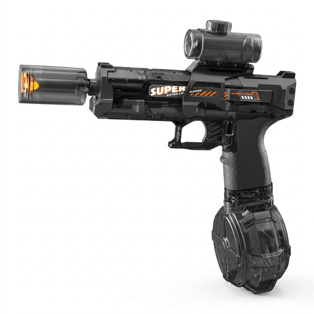 Pistola de Agua Electrica Automatica Alta Potencia Luz Led negro