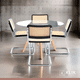 thumbnail image 2 of Comedor Mesa Eames 80cm redonda vidrio + 4 Sillas Breuer Madera - Negra, 2 of 8