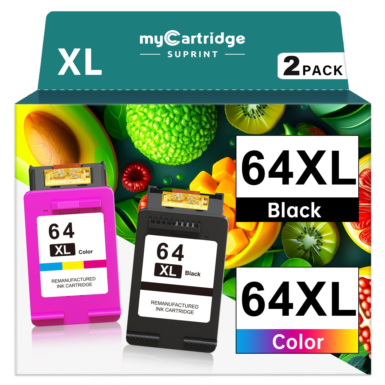 Paquete Combinado De Cartuchos De Tinta Mycartridge Suprint 64xl Para Hp 64