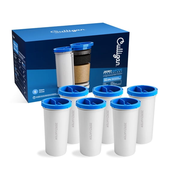 Filtro de agua de repuesto Culligan ZeroWater de 5 etapas, paquete de 6
