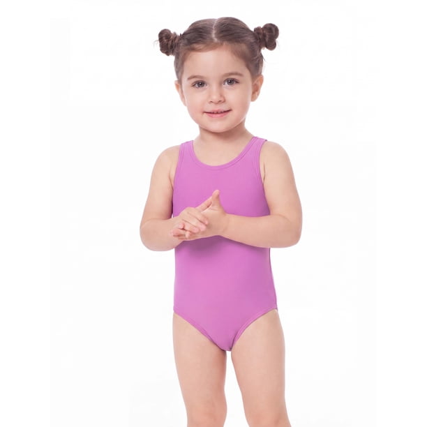 Traje de baño deportivo de niña morado Talla 6 años