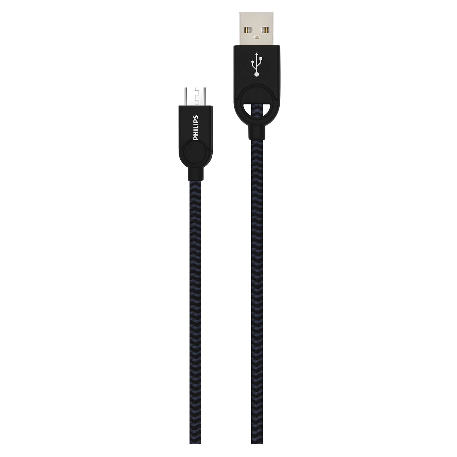 Philips - Cable Micro Usb 1 2 Mts Trenzado Negro Dlc2618b