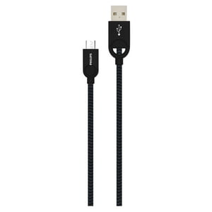 Philips - Cable Micro Usb 1.2 Mts Trenzado Negro Dlc2618B