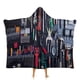 thumbnail image 1 of Herramientas Manta Capa con Capucha Anti-Bolitas, Manta de Lana Ártica Suave, Manta Portátil de Felpa Ligera y Lujosa, Poncho para Siesta en Casa y Oficina, 100*130cm, 1 of 6