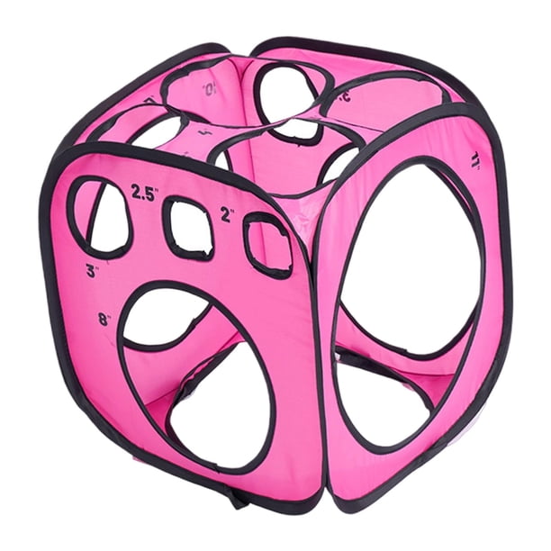 Caja Medidora de Globos Cubo Portátil Herramienta Ajuste Preciso Tela Oxford Resistente Ensamblaje Rápido Adecuada para Decoración de Cumpleaños Boda Rosa