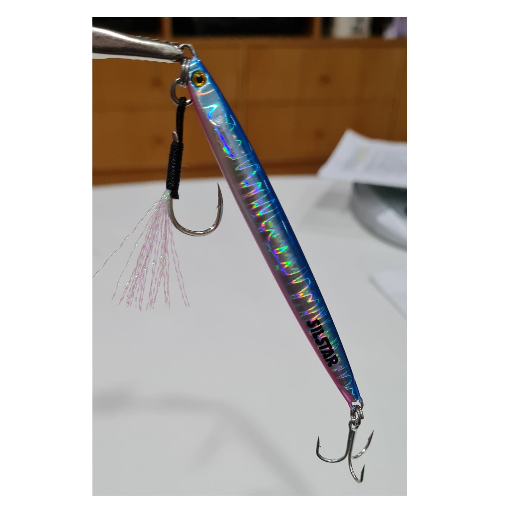 Silstar - Señuelo Jig 10cms 30gr Plomo/fibra Azul/fuchsia